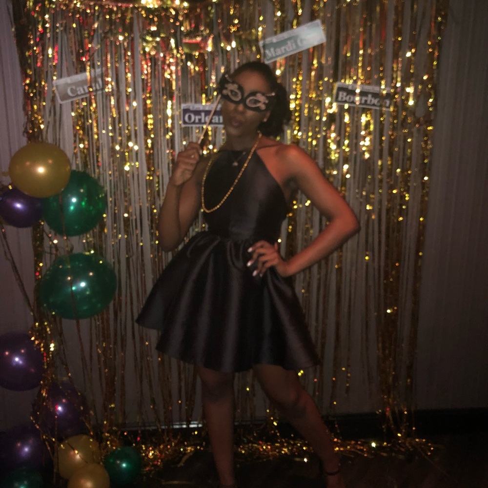 Black open back poofy dress